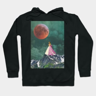 Under the Moon - Vintage Inspired Collage Illustration Hoodie